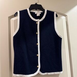 Sincerely Jules Navy and White Vest medium